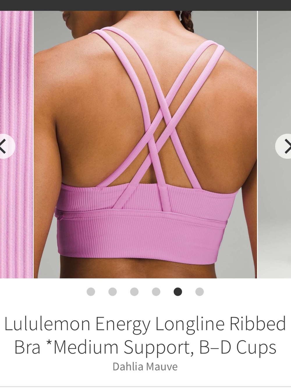 NWOT!! Lululemon Energy Longline Ribbed Bra